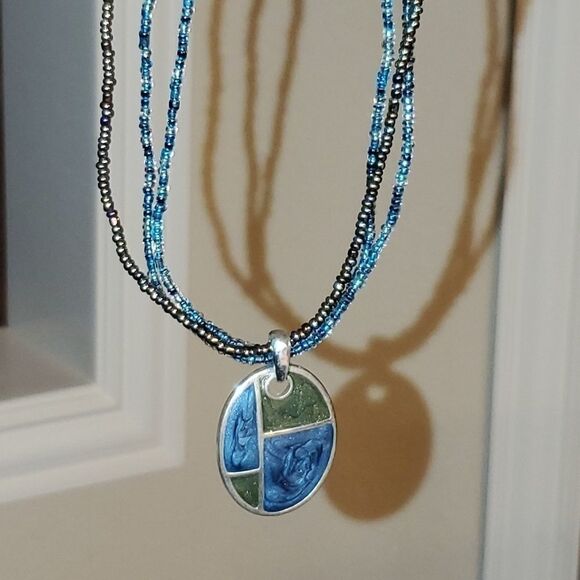 Blue vintage‎ necklace - Picture 5 of 6